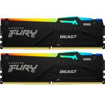 Модуль пам'яті для комп'ютера DDR5 64GB (2x32GB) 5200 MHz Beast RGB Kingston Fury (ex.HyperX) (KF552C40BBAK2-64)
