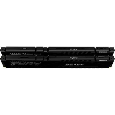 Модуль пам'яті для комп'ютера DDR5 32GB (2x16GB) 5200 MHz Beast Black Kingston Fury (ex.HyperX) (KF552C40BBK2-32)