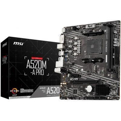 Материнська плата MSI A520M-A PRO, U0463617-655996, В наявності